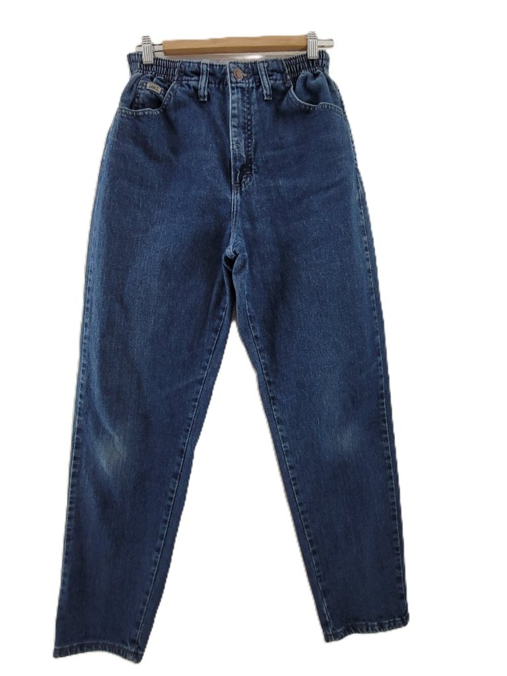 Lee Jeans Womens 6 Blue Stretch Denim Side Elastic at the Waist Bareback Vintage